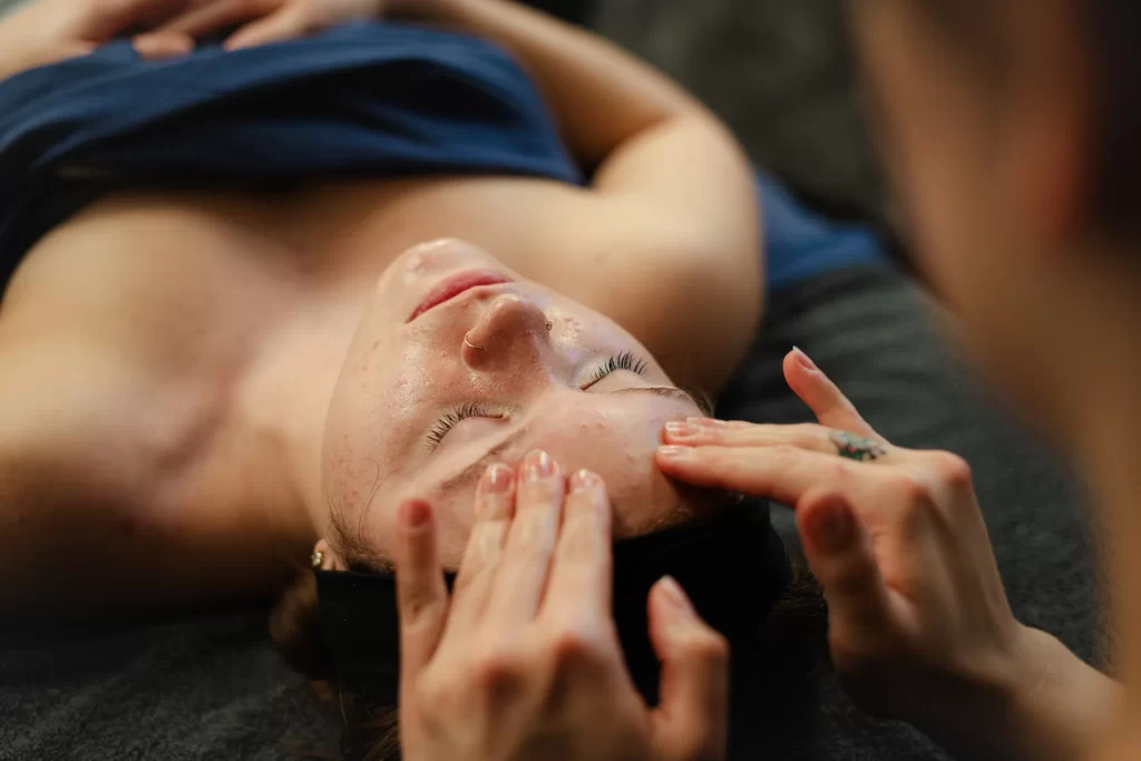 Relaxing facial massage