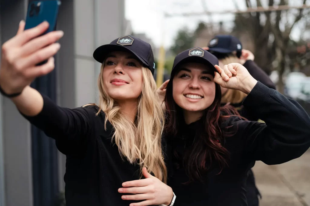 Two students taking a selfie